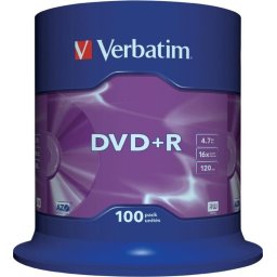 DVD+R VERBATIM 4.7GB, 120min, viteza 16x, 100 buc, Single Layer, spindle, "Matt Silver" "43551"