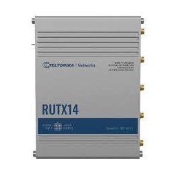 ROUTER LTE Teltonika "RUTX14", 1 x WAN port 10/100/1000 Mbps, 4 x LAN port 10/100/1000 Mbps, Wi-Fi 802.11b/g/n/ac, 1 x SFP, 2 x 4G (LTE) Cat 6 viteza max. 300 Mbps, 3G 42 Mbps, 2G 236.8 kbps "RUTX14000000" (timbru verde 0.8 lei)