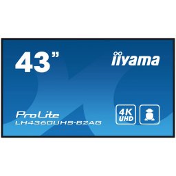 IIYAMA LFD LH4360UHS-B2AG 42.5" VA 3840 x 2160 @60Hz 500 cd/m2 5000:1 8.5ms Android 11 OS, iiSignage2, FailOver, EShare landscape, portrait 3y "LH4360UHS-B2AG" (timbru verde 7 lei)