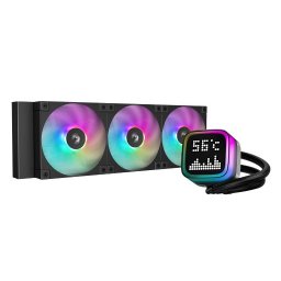 COOLER DeepCool "LP360", skt. Intel si AMD, racire cu lichid, 3 x 120mm, 600 - 2400 RPM, iluminare RGB adresabil, afisaj digital, negru "R-LP360-BKMSNC-G-1" (timbru verde 2.00 lei)