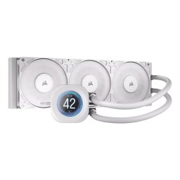 Cooler Lichid Corsair NAUTILUS 360 RS LCD, AIO 360mm, 2.1" IPS, PWM Zero RPM, Intel/ AMD, Alb "CW-9061034-WW"