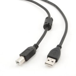 CABLU USB GEMBIRD pt. imprimanta, USB 2.0 (T) la USB 2.0 Type-B (T), 4.5m, premium, conectori auriti, black, "CCF-USB2-AMBM-15" (timbru verde 0.18 lei)