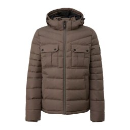 s.Oliver Geaca barbati cu gluga detasabila si buzunare multiple, Regular fit, Maro (SELECTATI MARIMEA: XL)