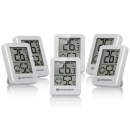 Set 6 statii meteo Bresser Temeo Hygro Indicator 7000015, termometru, higrometru, alb