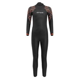 Orca - costum neopren ape deschise pentru copii Junior OpenWater Zeal Squad wetsuit - negru dungi portocalii