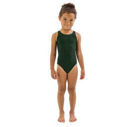 Finis - Costum de baie intreg Fete Bladeback - verde inchis pin solid