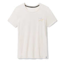 Smartwool - tricou sport femei maneca scurta Denver Skyline Graphic Short Sleeve Tee Slim Fit - alb murdar maro deschis migdala