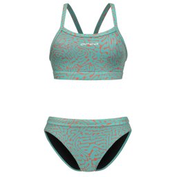 Orca - costum inot doua piese pentru femei tip bikini - albastru portocaliu Diploria