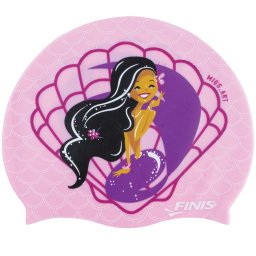 Finis - Casca inot silicon pentru copii Mermaid Silicone Cap Seashell - mov deschis negru