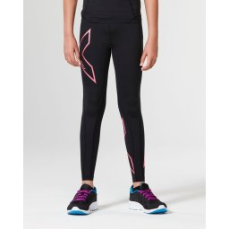 2XU - Colanti compresie pentru copii Girl`s Compression Tights - negru-roz