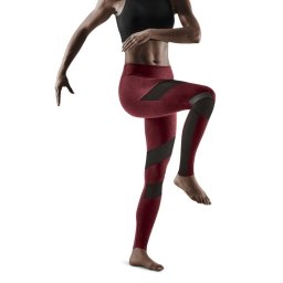 CEP - colanti de alergare - Training Tights W - Visiniu Cardio cherry melange