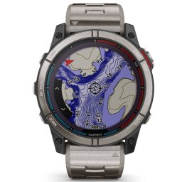 Garmin - quatix 7x Solar Titanium - ceas inteligent premium cu GPS cu functii avansate pentru sport si navigatie