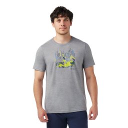 Smartwool - tricou merino - Vital Peaks Active Short Sleeve Graphic Tee - Gri