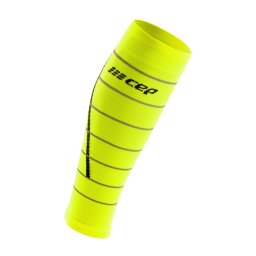 CEP - jambiere compresie - reflective calf sleeves W - neon yellow