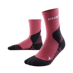 CEP - sosete compresie medii - light merino socks hiking mid cut v3 W - berry