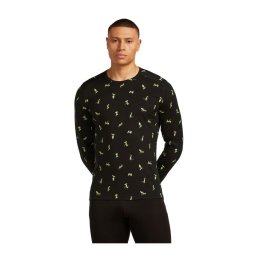 Bluza Barbati Icebreaker 200 Oasis Ls Crewe Snow Day Aop Black-Peridot-Aop