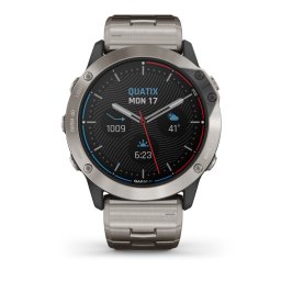 Garmin - quatix 6x Solar Titanium - ceas inteligent premium cu GPS cu functii avansate pentru sport si navigatie - 51mm diametru