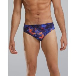 Slip înot bărbați TYR Durafast Elite Brief - mov/portocaliu rezistent clor 300h+