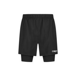 Pantaloni scurți CEP Core Run 2in1 - negru compresie & stabilitate