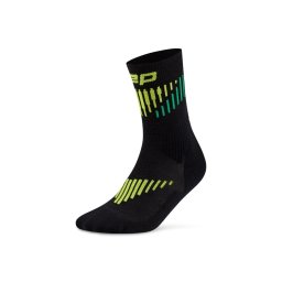 Șosete compresie CEP Core Run Merino Mid Cut - negru/lime alergare vreme rece