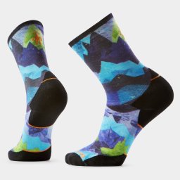 Șosete Merino trail running Smartwool Trail Run Summit Sector - albastru Nightfall Blue Crew Targeted Cushion