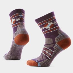 Șosete Merino hiking Smartwool Hike Retro Floral - mov Purple Iris Crew Light Cushion