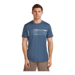 Tricou Barbati Icebreaker Merino 150 Tech Lite Elevation Line Navy