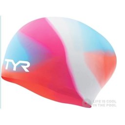 Cască înot silicon TYR Long Hair - roz confortabilă pentru păr lung