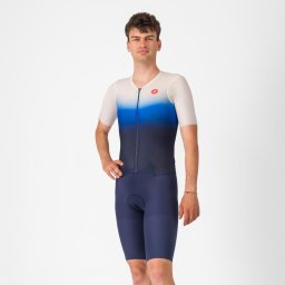 Castelli - costum triatlon cu maneca scurta - Pr 2 Speed Suit - albastru alb