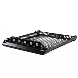 Portbagaj universal plafon pentru overlanding și expediții, negru, cu proiectoare incluse, 98 x 117 x 9 cm AQM4WD S40