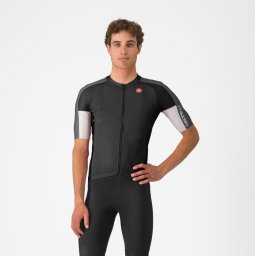 Castelli - tricou ciclism maneca scurta regular fit - Entrata 6 Jersey - negru gri
