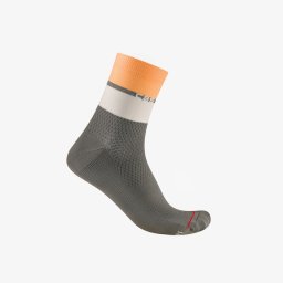 Castelli - sosete ciclism - Elegante 12 Sock - gri portocaliu