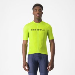 Castelli - tricou ciclism maneca scurta regular fit - Prologo Lite Jersey - 16-38 gr C - verde lime verde inchis