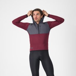 Hanorac casual Castelli UNLTD Roam Hoodie - vișiniu/gri Confort termic