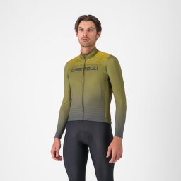 Tricou ciclism Castelli Apice Thermal - salvie/albastru confort termic