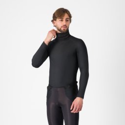 Bluză corp Castelli Flanders Neck Warm - negru guler înalt termic