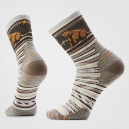 Șosete Merino hiking Smartwool Hike Bear Stripe - gri Ash Mid Crew Targeted Cushion