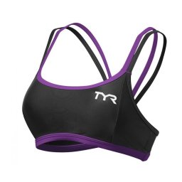 Bustieră triatlon TYR Competitor Thin Strap damă - negru cu mov