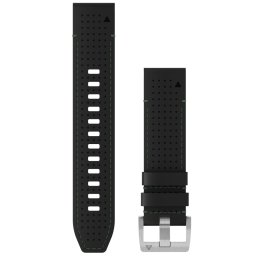Garmin - curea piele - QuickFit 22 - MARQ 2 leather - black I green