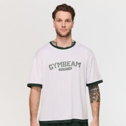 GymBeam Tricou oversized Varsity White S