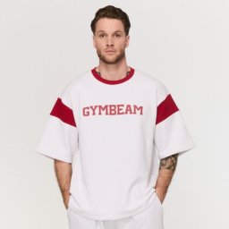 GymBeam Tricou Premium Heavyweight Varsity White XXL
