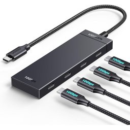 HUB extern Ugreen, "CM806" porturi USB Type-C: USB Type-C 3.2 x 4, conectare prin USB Type-C, lungime 0.5 m, negru, "35584" (timbru verde 0.8 lei) - 6941876235841
