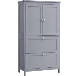 VASAGLE Dulap de baie, din MDF, cu 2 sertare si 2 usi, raft reglabil, 30x60x110cm, gri