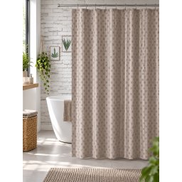 Perdea Dus Jacquard Marime 180 x 180 cm, Cappuccino. Antialergica, Polipropilena 50%, Poliester 50%