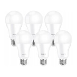 Bec LED LEPRO 100080-DW-EU-6, E27, A60, 13 W (100 W), 1521 lm, 6500 K, 180°, pachet de 6 bucati
