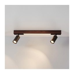 BRILAGI - Spot LED SELE 2xGU10/30W/230V + LED/15W negru/decor stejar