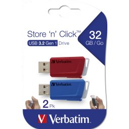 Memorie USB Verbatim Store' n Click 2x32GB USB 3.2 Red Blue