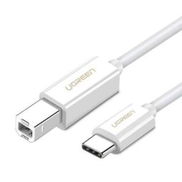 Cablu USB UGREEN Pentru Imprimanta USB Type-C Tata La USB 2.0 Type-B Tata 1.5m Alb