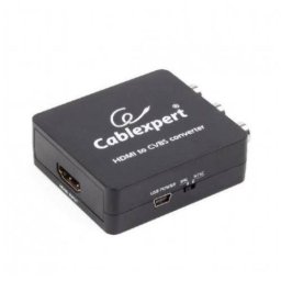 Adaptor Gembird Splitter HDMI la Composite Video + 2x Audio L/R Rezolutie Maxima Full HD (1920 x 1080) la 60Hz Negru