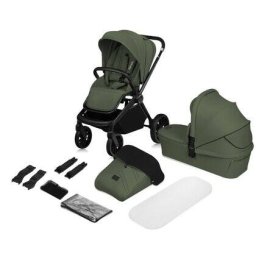 Carucior 2-In-1 Lionelo Mika Plus Cadru Din Aluminiu Landou Intarit Si Salteluta Moale Reversibil Max 22kg Verde